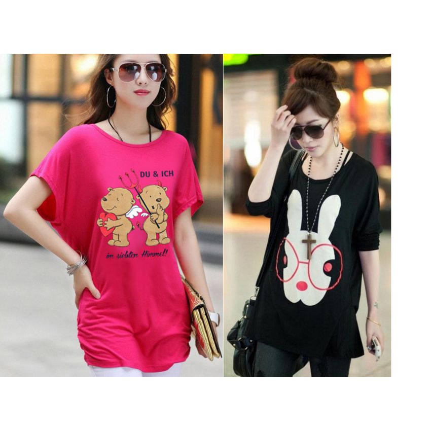 Two Pack of Stylish T Shirts For Womens